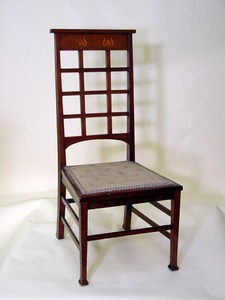 English Arts and Crafts inlaid chair